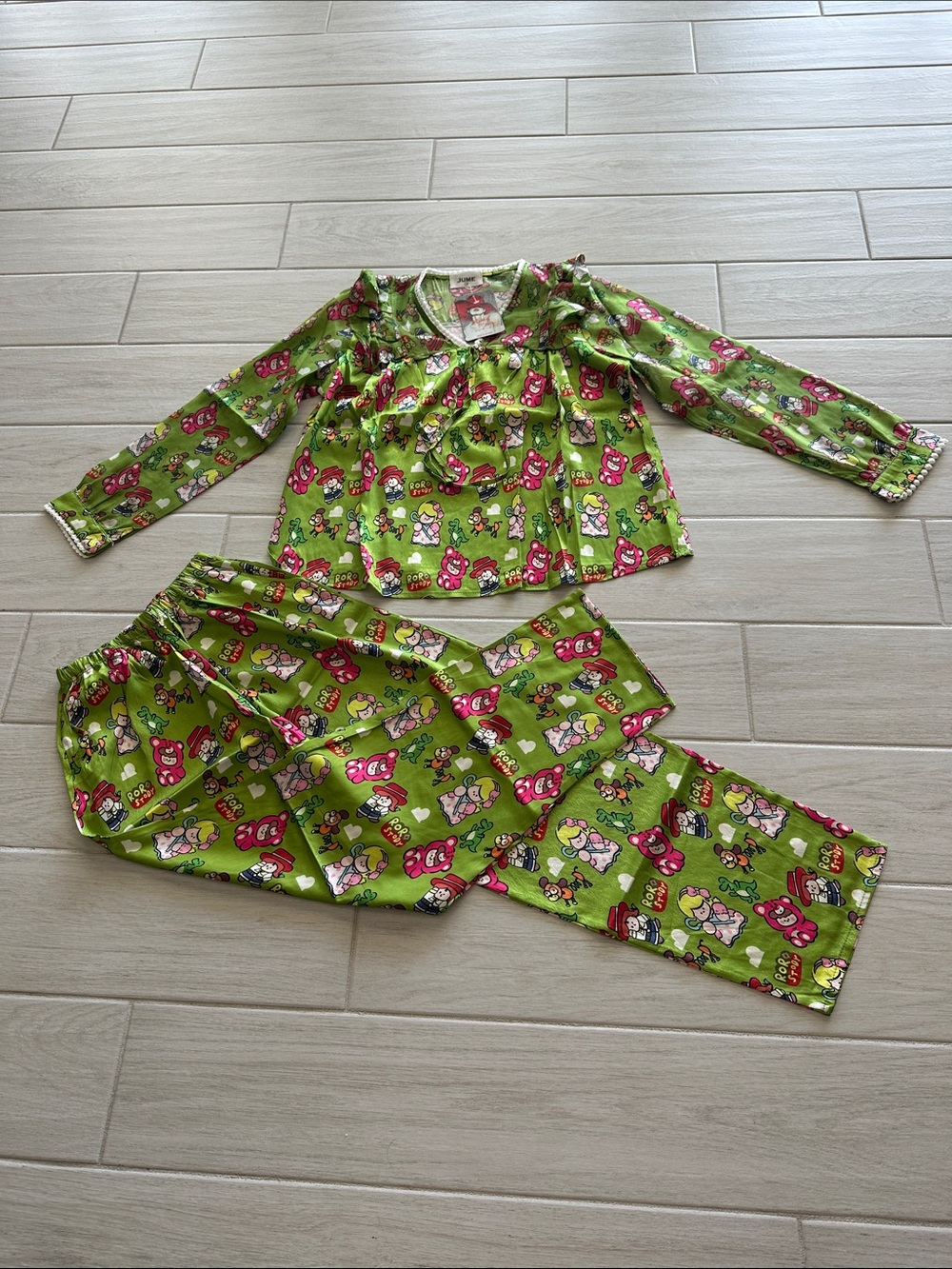 Print of the cartoon babydoll pajamas sets